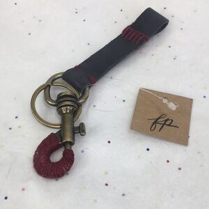 New Free People black leather with red stitching